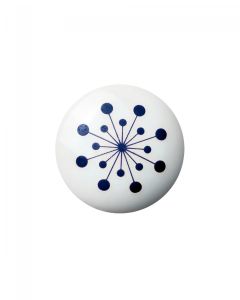 Flower porcelāna pogveida rokturis / āķis  - Blue - Anne Black