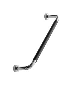 Lounge rokturis - Chroms / āda melna - 160 mm - Furnipart