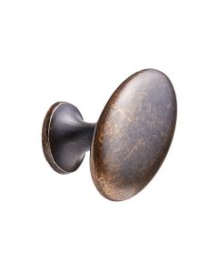 Oval Simple Pogveida Rokturis - Antīks Brūns