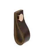 Mēbeļu rokturis Loop - Brūna āda / Varš - Beslag Design