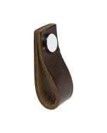 Mēbeļu rokturis Loop - Brūna āda / Pulēts hroms - Beslag Design