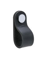 Apaļš mēbeļu rokturis Loop - āda melna / pultēs hroms- Beslag Design