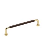 Lounge rokturis - pulēts misiņš / āda brūna - 160 mm - Furnipart